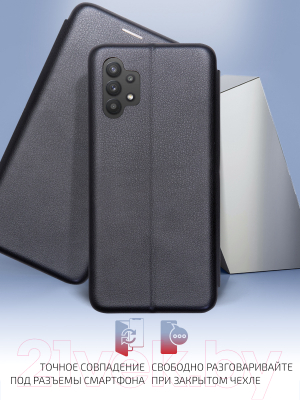 Чехол-книжка Volare Rosso Needson Prime для Samsung Galaxy A32 (черный)