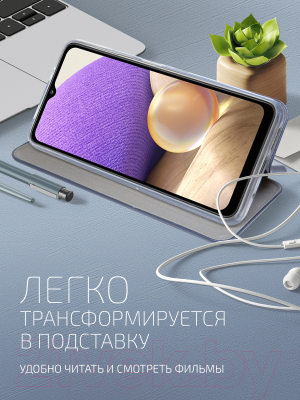 Чехол-книжка Volare Rosso Needson Prime для Samsung Galaxy A32 (черный)