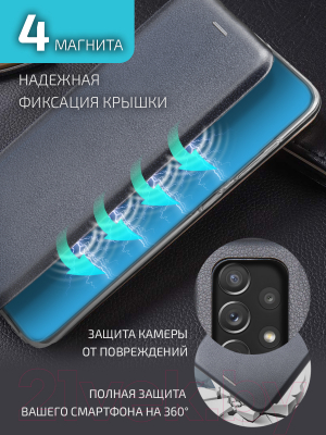 Чехол-книжка Volare Rosso Needson Prime для Samsung Galaxy A72 (черный)