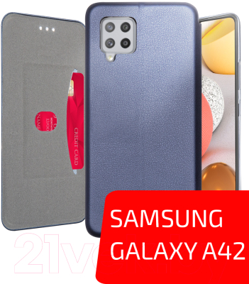 Чехол-книжка Volare Rosso Needson Prime для Samsung Galaxy A42 (синий)