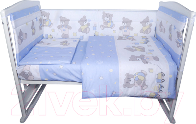 Комплект постельный для малышей Bambola Мишка / 490 (голубой)
