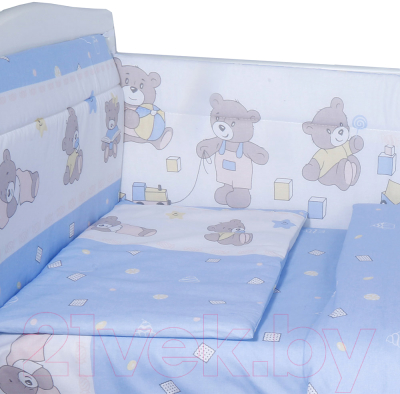 Комплект постельный для малышей Bambola Мишка / 490 (голубой)