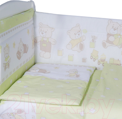 Комплект постельный для малышей Bambola Мишка / 490 (зеленый)