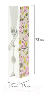 Изображение товара Набор прищепок декоративных Остров Сокровищ Шебби-шик / 662679 (4шт, ассорти)