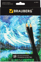 Набор цветных карандашей Brauberg Artist Line / 180554 (18цв) - 