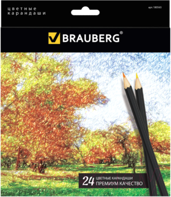 Набор цветных карандашей Brauberg Artist Line / 180565 (24цв)