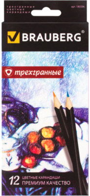 Набор цветных карандашей Brauberg Artist Line / 180596 (12цв)
