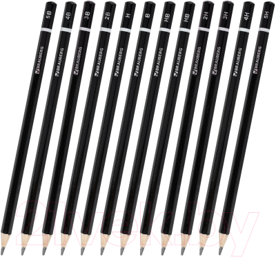 Набор простых карандашей Brauberg Touch Line / 180652 (12шт)