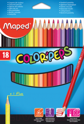 Набор цветных карандашей Maped Color Peps / 183218 (18шт)