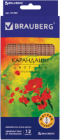 Набор цветных карандашей Brauberg Цветы / 181288 (12цв) - 