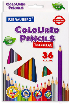Набор цветных карандашей Brauberg Premium / 181654 (36цв)