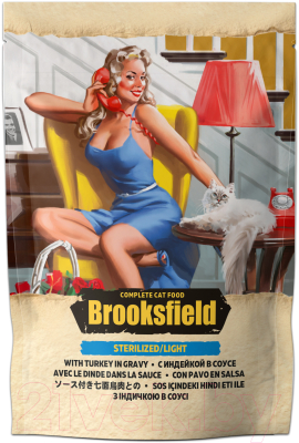 Влажный корм для кошек Brooksfield Sterilized/Light Cat Turkey Индейка в соусе / 5653005 (85г)