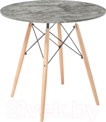 Обеденный стол Mio Tesoro ST-001Φ80 (серый бетон/дерево)
