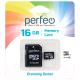 Карта памяти Perfeo MicroSDHC 16GB (Class 10) + адаптер / PF16GMCSH10AES - 