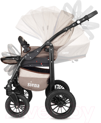 Детская универсальная коляска Rant Siena 3 в 1 (02, коричневый/бежевый)