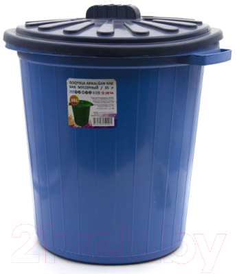 Контейнер для мусора ZETA ПЛ-00201/С с крышкой (35л, синий)