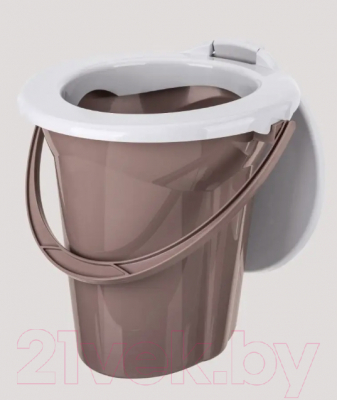 Ведро-туалет Бытпласт Лотос / 4312264 (коричневый)