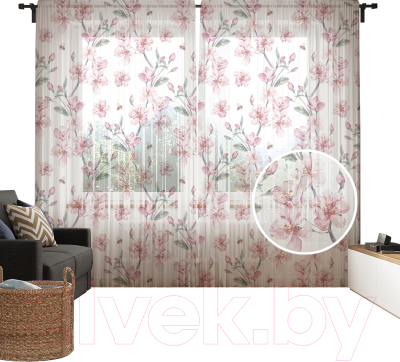

Гардины JoyArty, Нежные цветы / tul_50094