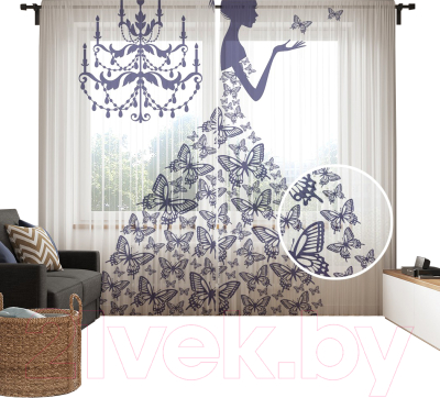 

Гардины JoyArty, Платье с фиолетовыми бабочками / tul_8409