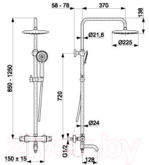 Душевая система Armatura Moza KFA-MozaB-2