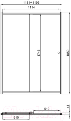 Душевая дверь Triton Слайд 120x185 (полосы стекло)
