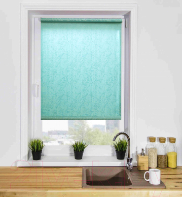 Рулонная штора Lm Decor Жаккард LM 66-18 140x170 (лазурный)
