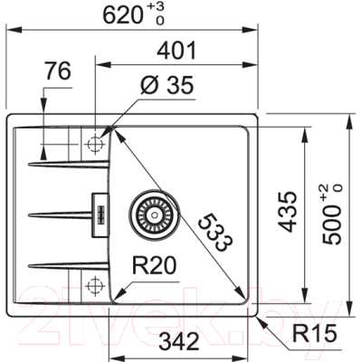 Мойка кухонная Franke CNG 611/211-62 TL (114.0639.716)