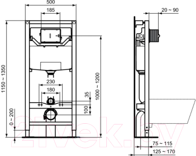 Унитаз подвесной с инсталляцией Ideal Standard Tesi Aquablade + Oleas M3 S0079R0123JG