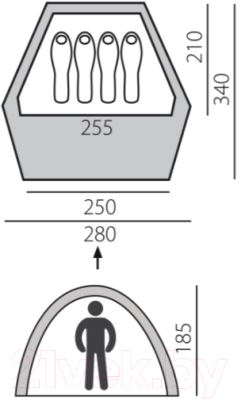 Палатка BTrace Home 4 / T0513 (зеленый)