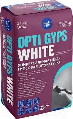 Штукатурка выравнивающая Kiilto Opti Gyps White (30кг)