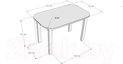 Обеденный стол Senira Р-001 (дуб выбеленный/хром)