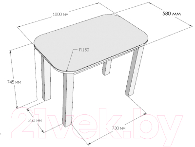 Обеденный стол Senira Р-001-01 (дуб выбеленный/хром)
