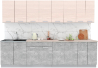 Готовая кухня Интерлиния Мила Лайт 3.0 (вудлайн кремовый/бетон/бискайская сосна) - 