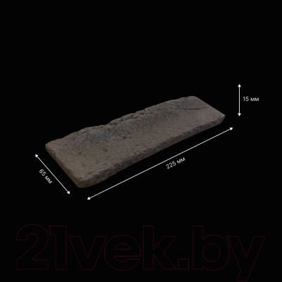 Декоративный камень бетонный Petra Византийский кирпич 07П5 (кирпичный/темно-серый)