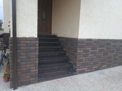 Декоративный камень бетонный Petra Клинкерный кирпич 15П5 (коричневый/темно-серый)