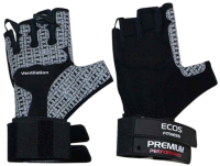 Перчатки для пауэрлифтинга ECOS SB-16-1058 / 005332 (XL, черный/серый) - 