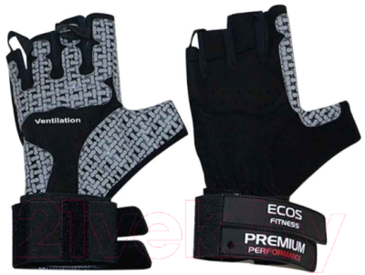 Перчатки для пауэрлифтинга ECOS SB-16-1058 / 005332 (XL, черный/серый)