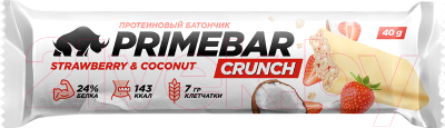 Набор протеиновых батончиков Prime Kraft Primebar Crunch (15x40г, клубника-кокос)