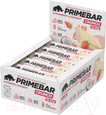 Набор протеиновых батончиков Prime Kraft Primebar Crunch (15x40г, малиновый чизкейк)