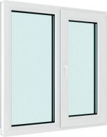 

Окно ПВХ Rehau, Elementis Kale Двухстворчатое поворотно-откидное правое 2 стекла