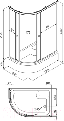 Душевой уголок Triton Коралл В Мозаика 120x80 R