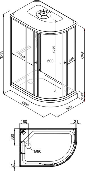 Купить Душевая кабина Triton Коралл А 120x80 L в Витебске