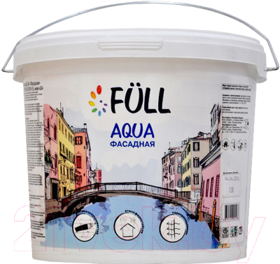 Краска Full Aqua фасадная (1л, белый матовый)