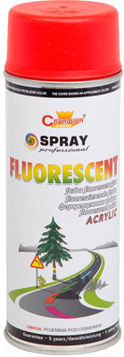 Краска Champion Color Spray Professional Fluoresce (400мл, красный)