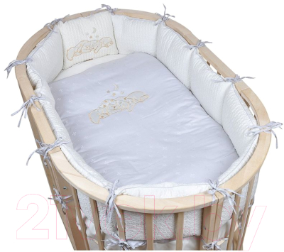 Комплект постельный для малышей Pituso Звездочка (серый)