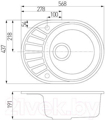 Мойка кухонная Акватон Чезана (1A711232CS290)