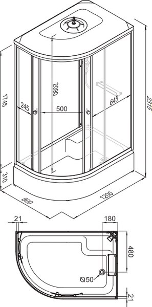 Купить Душевая кабина Triton Коралл B 120x80 R в Жодино