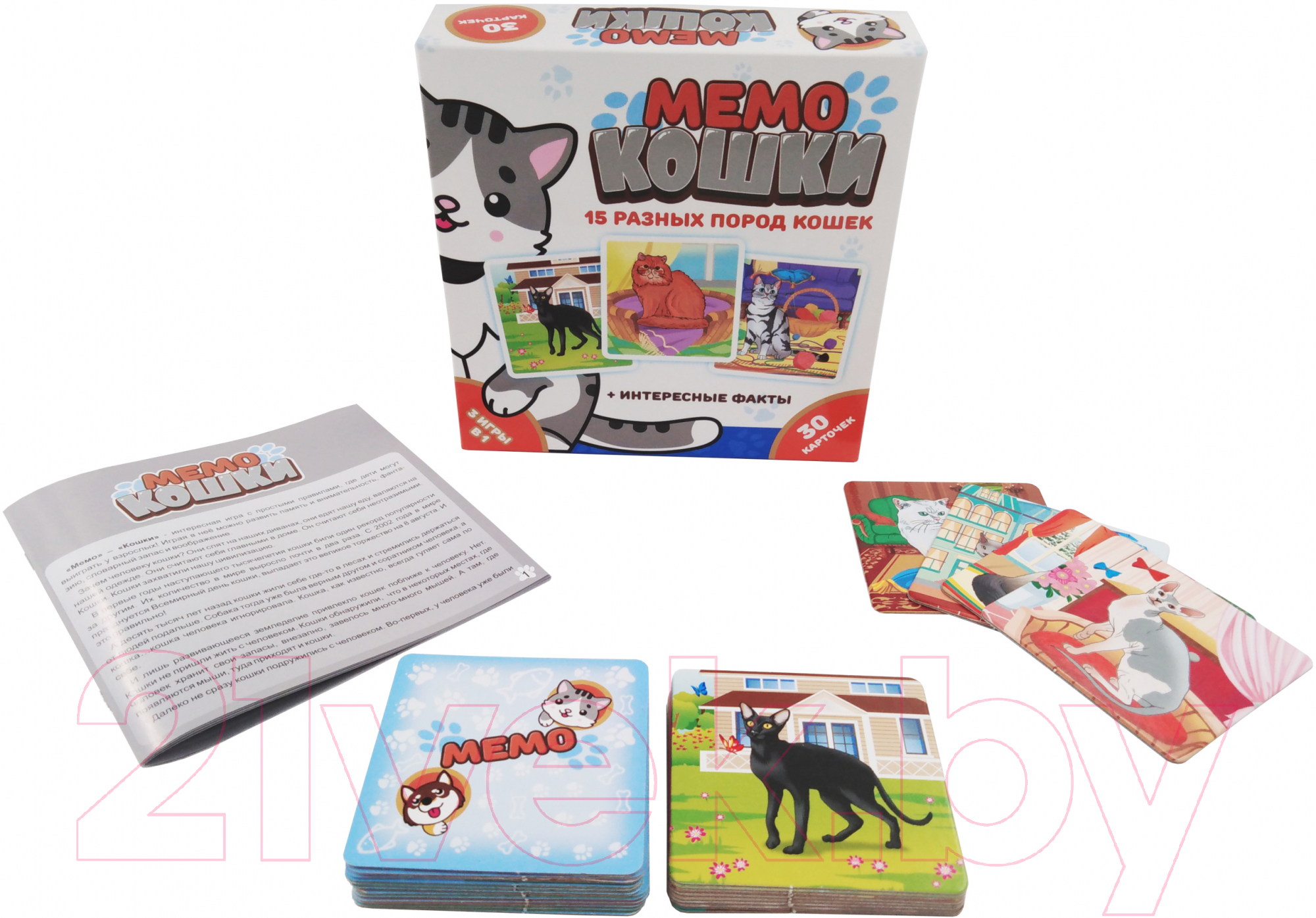 Настольная игра Нескучные игры Мемо. Кошки / 8344/36 — фото 5