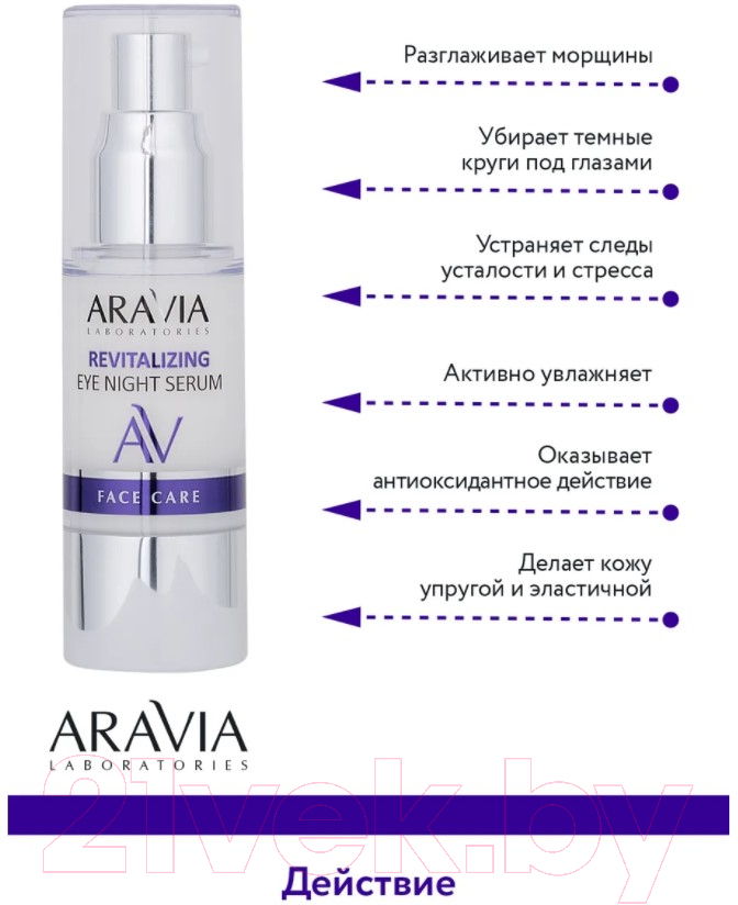 Сыворотка для век Aravia Laboratories Revitalizing Eye Night Serum (30мл) — фото 3