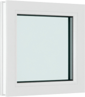 Окно ПВХ Brusbox Одностворчатое глухое 3 стекла (1350x1350x70) - 